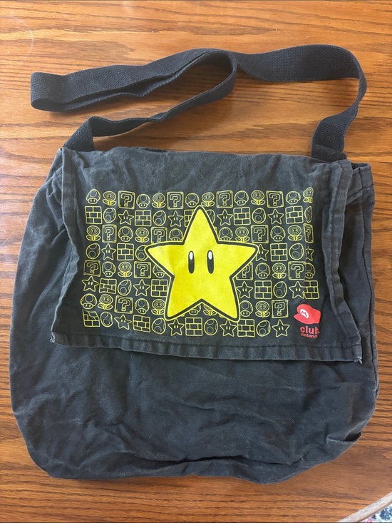 Nintendo Other - Nintendo Club Yellow Star Super Mario Canvas Messenger Bag